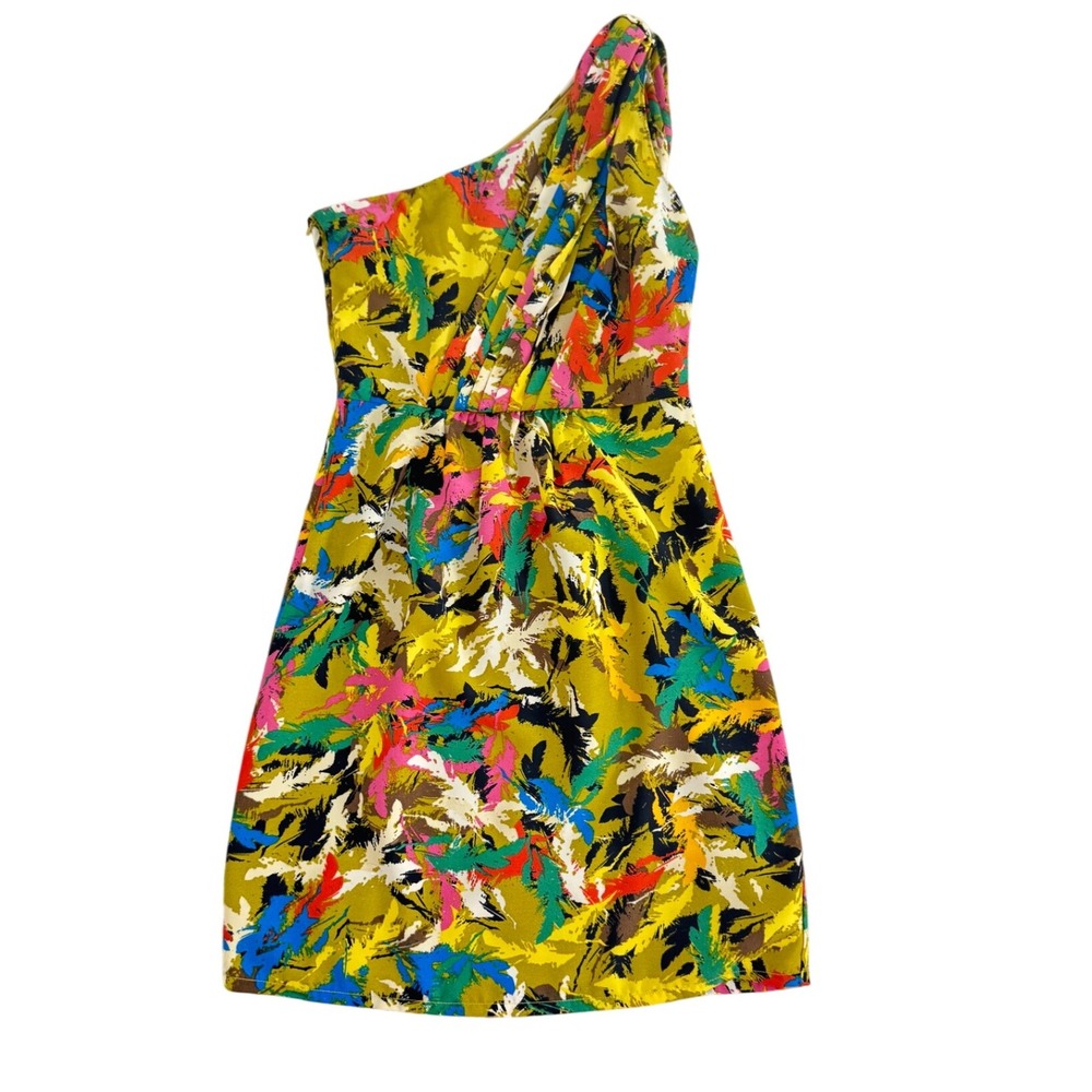 MM Couture by Miss Me XS One Shoulder Dress Colorful Abstract Party
